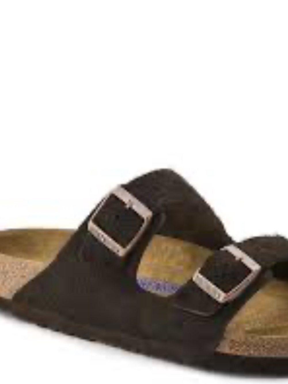 Birkenstock Arizona Moccasin Suede Sandals in Dark Brown with Copper Buckles NWT - Picture 3 of 8